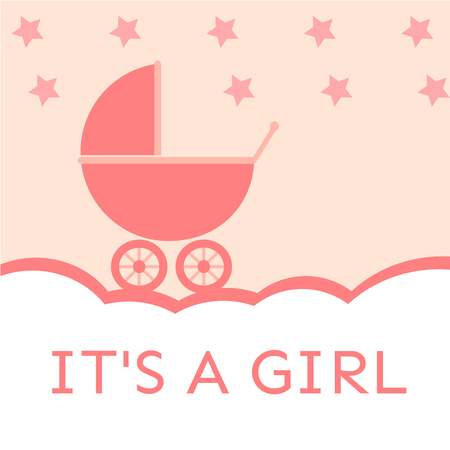 It's a girl baby shower invitationのイラスト素材