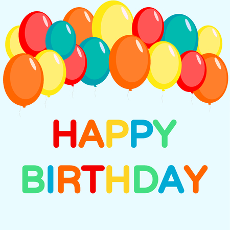 Happy birthday card with balloonのイラスト素材