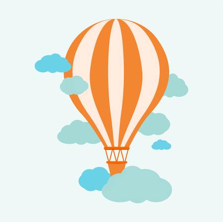 Hot Air Balloon in the skyのイラスト素材