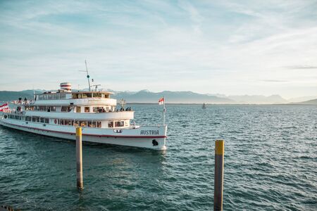 a ship from Austria follows Lake Constance