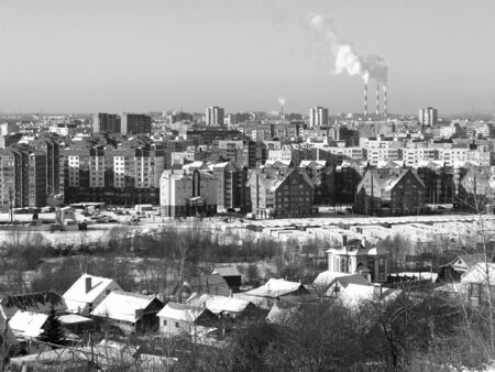 Big city in November frost.の写真素材