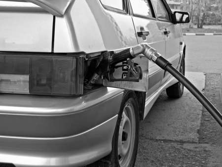 Refuelling on a city station.の写真素材