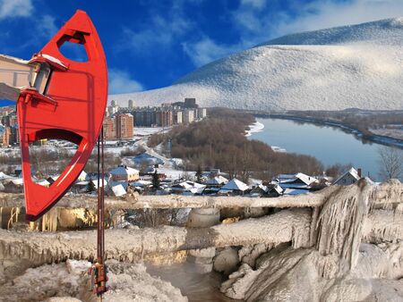 Ecology in big town. Oil industry..の写真素材