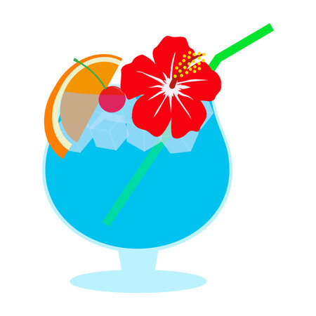 Tropical cocktail illustration colorful iconのイラスト素材