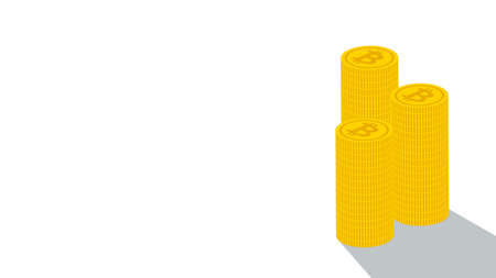stacked bitcoins illustration clip artのイラスト素材