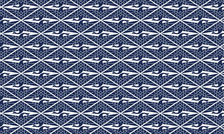 Traditional Japanese Pattern âMUKAITSURUBISHIâ Navy blue colorのイラスト素材