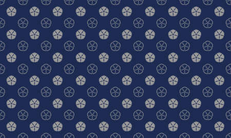 Traditional Japanese Pattern âNADESHIKOâ Navy blue Silver colorのイラスト素材