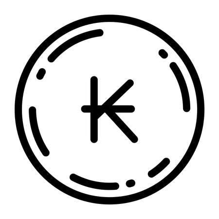 Lao Kip coin icon vector illustrationのイラスト素材