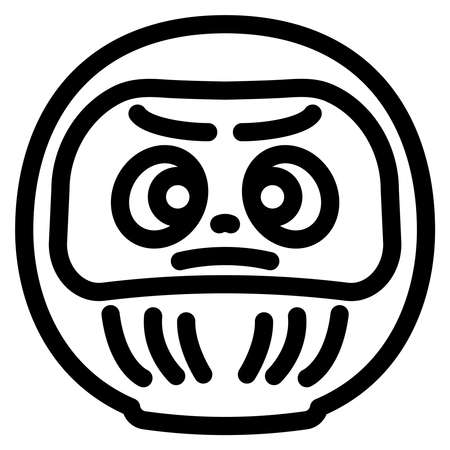 Daruma line drawing vector illustrationのイラスト素材