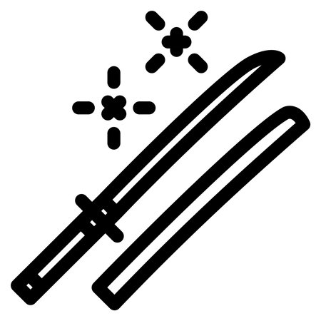 Japanese sword line drawing vector illustrationのイラスト素材