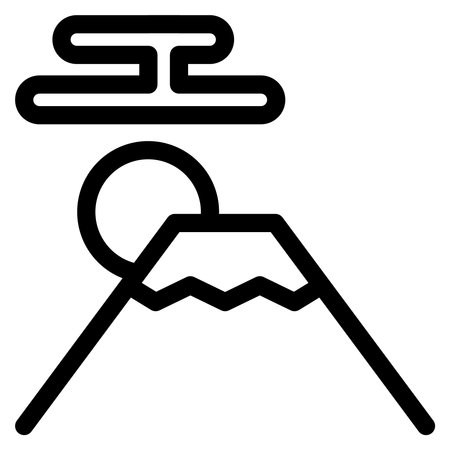 Mt. Fuji line drawing vector illustrationのイラスト素材