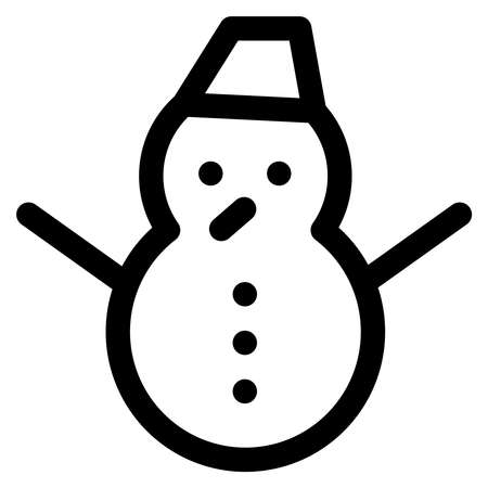 Bucket-covered snowman vector illustrationのイラスト素材