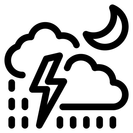 Night thunderstorm icon vector illustrationのイラスト素材