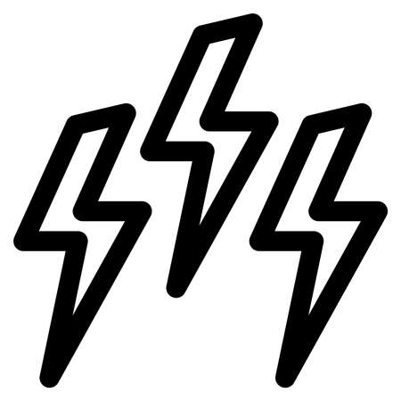 Lightning forecast, weather forecast, line icon