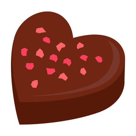 Heart-shaped chocolates topped with freeze-dried strawberriesのイラスト素材