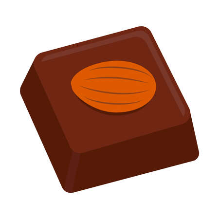 Chocolate squares with almonds on topのイラスト素材