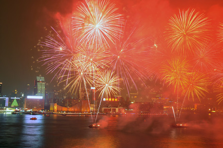 night view of Hong Kongのeditorial素材