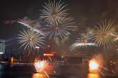 night view of Hong Kongのeditorial素材