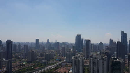 Shanghai cityscape view under a sunny dayのeditorial素材