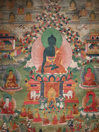 Chinese ancient Tangka and Buddhist artのeditorial素材