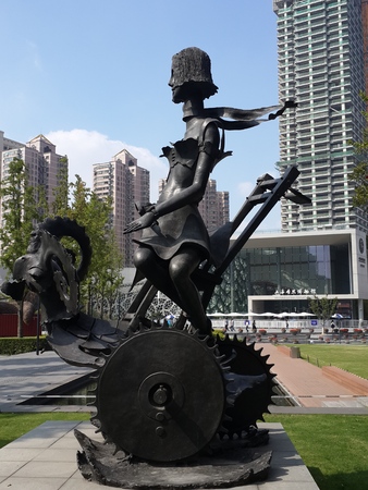 Jingan sculpture park: a unique sculpture in downtown Shanghai theme parkのeditorial素材