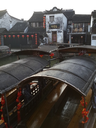 Zhejiang jiaxing xitang ancient villageのeditorial素材