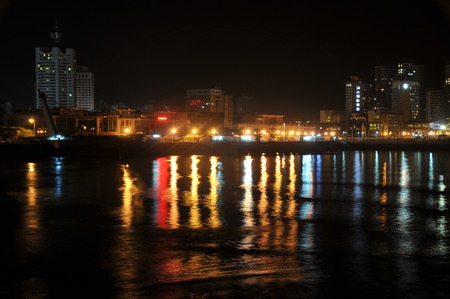 Qingdao seaside nightのeditorial素材