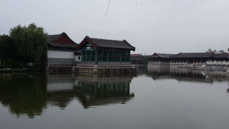 Zhejiang town of Hengdian Hengdian town of Huaxia Culture Garden pool scenic spotのeditorial素材
