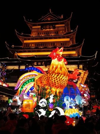 Shanghai Yu Garden Spring Lantern Festivalのeditorial素材
