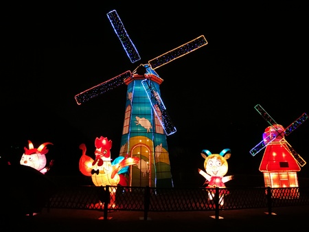 Zhenjiang Xijin  colorful lantern in the year of roosterのeditorial素材