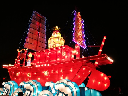 Zhenjiang Xijin rooster year colorful lantern festivalのeditorial素材