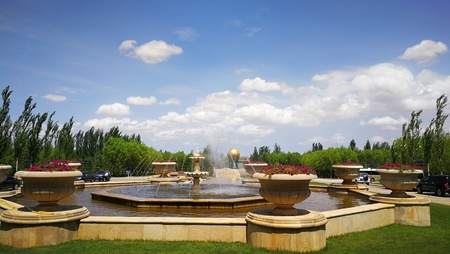 Landscape scenery view of a gardenの写真素材