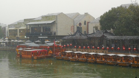 Zhujiajiao Ancient Town Snow Sceneのeditorial素材