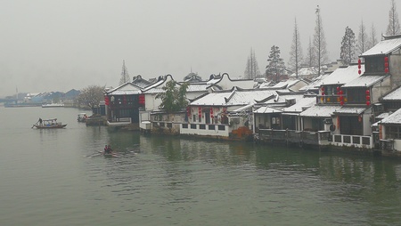 Zhujiajiao Ancient Town Snow Sceneのeditorial素材