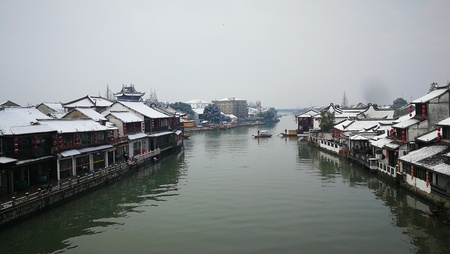 Zhujiajiao Ancient Town Snow Sceneのeditorial素材