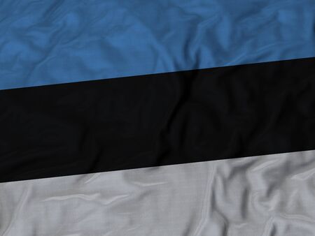 Closeup of Ruffled Estonia Flagの写真素材