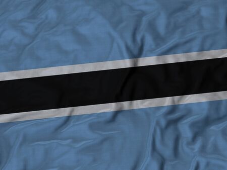Closeup of Ruffled Botswana Flagの写真素材