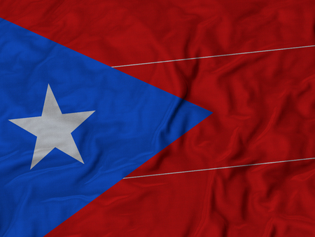 Closeup of Ruffled Puerto Rico Flagの写真素材
