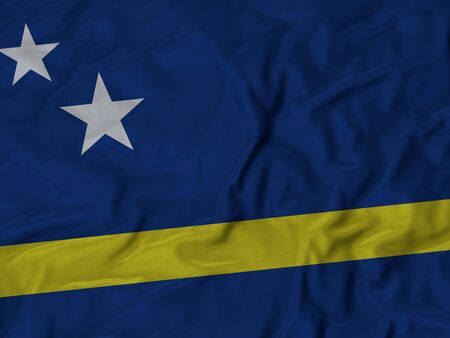 Closeup of Ruffled Curacao Flagの写真素材
