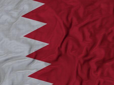 Closeup of Ruffled Bahrain Flagの写真素材