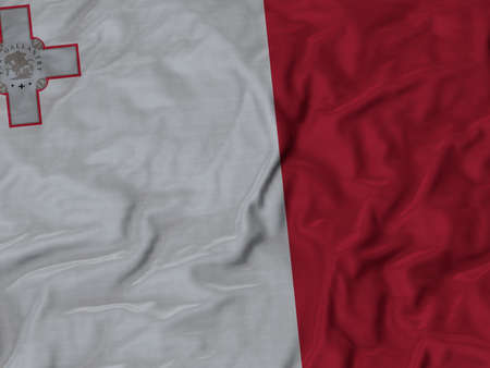 Closeup of Ruffled Malta Flagの写真素材