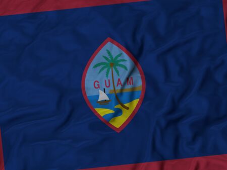 Closeup of Ruffled Guam Flagの写真素材