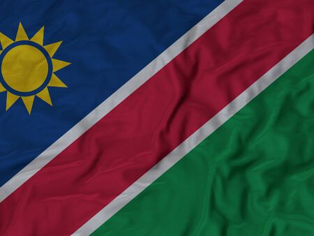 Closeup of Ruffled Namibia Flagの写真素材