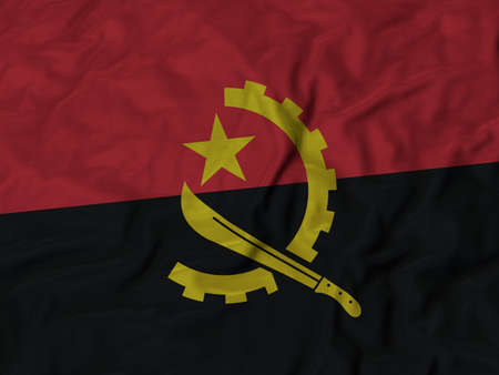 Closeup of Ruffled Angola Flagの写真素材
