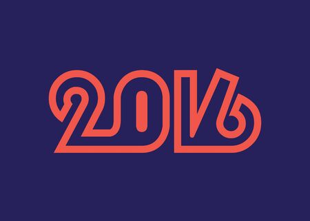 Happy new year 2016 Text Design, Year 2016 vector design element