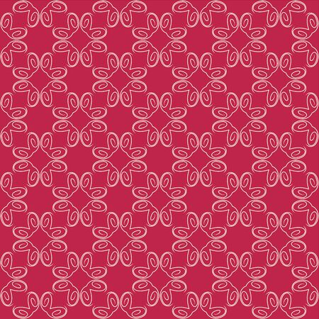 Red geometry pattern flower, Abstract geometric background, print, retro texture, fashion design.のイラスト素材