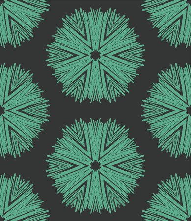 Abstract vector circle floral pattern, Seamless vector patternのイラスト素材