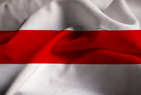 Closeup of Ruffled Huahine Flag, Huahine Flag Blowing in Windの写真素材