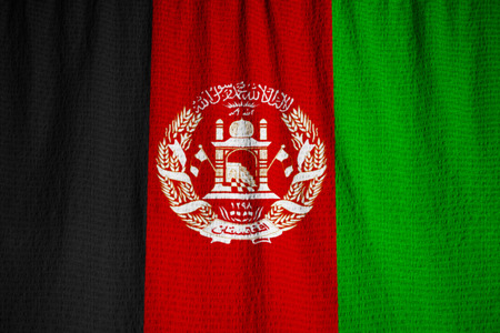 âCloseup of Ruffled Afghanistan Flag, Afghanistan Flag Blowing in Windの写真素材