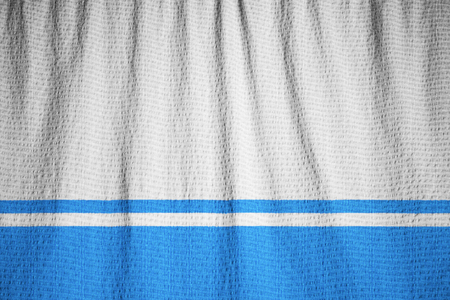 Closeup of Ruffled Altai Republic Flag, Altai Republic Flag Blowing in Windの写真素材
